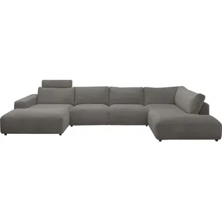 Musterring Wohnlandschaft »Lucia U-Form« Verschiedene Farben, Cord-Bezug, Gesamtbreite 434 cm, grau