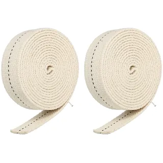 sourcing map 2Rolle Baumwolle Öllampe Docht Kerzendochte 1" Flache 2 M Masche für Licht Schwarz