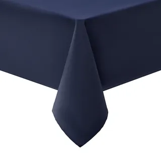 smiry Tischdecke Abwaschbar Rechteckig 140x300cm Tischtuch Polyester Wasserabweisend Lotuseffekt Tischwäsche Schmutzabweisend Abwischbare Tafeldecke für Party Küche, Dunkelblau