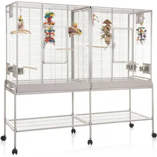 Montana New Madeira Duble Papageienkäfig - doppelt hell - Hellgrau