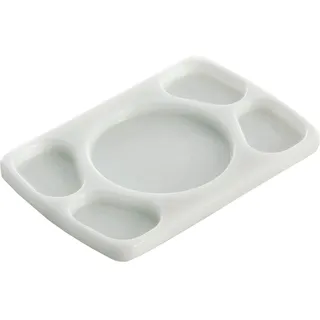 Cofan Saucenbrett für 4 Saucen| Maße 30 x 20 x 1,5 cm | Weiß