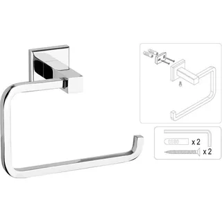 Badaccessoires Badzubehör QUAD Zahnputzbecher Seifenschale Wc- Toilettenpapierhalter Handtuchhalter WC-Bürste , Auswahl:WC- Toilettenpapierhalter Chrom Quad - Weiß