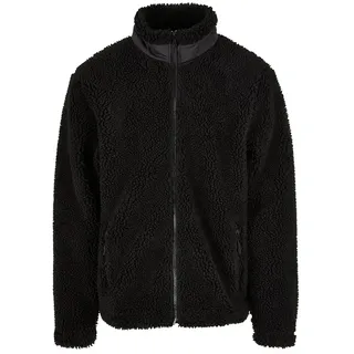 URBAN CLASSICS Basic Sherpa Reißverschlusspullover Black S