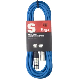 Stagg 6 m hochwertigen XLR-auf XLR-Stecker Mikrofon Kabel blau