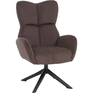 MCW Loungesessel Q54 Drehbar Metall Cord Dunkelbraun