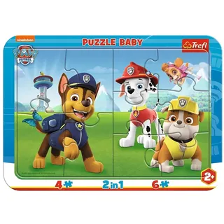 Trefl Trefl, Puzzle, Rahmenpuzzle mit Unterlage, 10 Teile, Das Paw Patrol Baby, 4 Stück(e), Cartoons, 2 Jahren, 80022, Braun