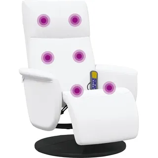 vidaXL Massagesessel mit Fußteil Weiß Kunstleder - Weiß