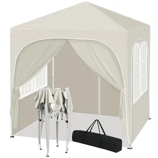 Faltbarer Partyzelt - Schnellaufstellbares Partyzelt - Pop-up-Pavillon - 2x2 Meter - Verstellbare Höhe - Seitenteile
