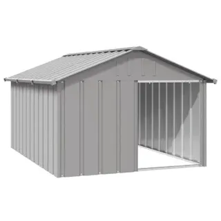 vidaXL Hundehütte Grau 116,5x153x81,5 cm Verzinkter Stahl