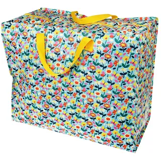 Große Aufbewahrungstasche mit Reißverschluss – robust und langlebig 55 x 48 x 28 cm 70 l – Design wählbar (Butterfly Garden)
