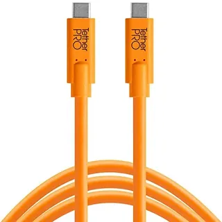 Tether Tools TetherPro USB-Datenkabel für USB-C an USB-C - gerader Stecker orange 4,6m