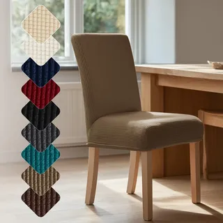Deconovo Stuhlbezug Stuhlhussen Stuhlhussen Stuhlbezug Esszimmer 45x45x60 cm Braun 2 Stück