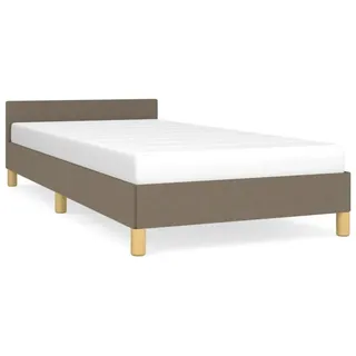 vidaXL Bettgestell mit Kopfteil ohne Matratze Taupe 90x200 cm Stoff - Taupe