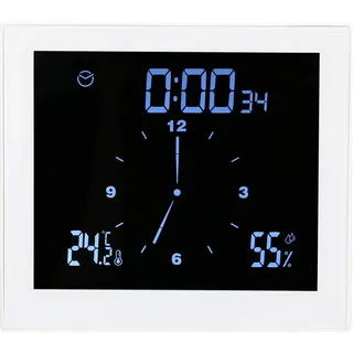 lyrlody wasserdichte Digitale Badezimmeruhr mit Timer Duschuhr Spiegel Wecker für Badezimmer Dusche Schlafzimmer Küche weiß 3,5x10,5x11,5cm