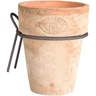 Terracotta Ton Pflanz Wand Blumen Topf Über Umtopf rund Metall Halterung Hängen