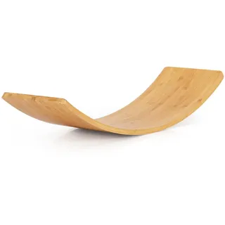 Costway 90 x 30cm Balance Board, Balancierbrett aus Bambus, Wackelbrett bis 150kg belastbar