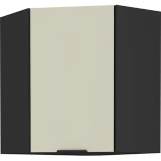 Kondela Oberer Eckküchenschrank Araka 60x60 GN-72 1F – Kaschmir / Schwarz - Schwarz