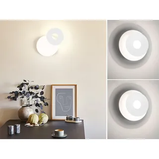 2er SET verstellbare LED Wandlampen Weiß rund Ø 18cm für indirekte Beleuchtung