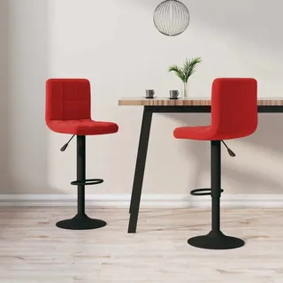 The Living Store Barhocker 2 Stk. Weinrot Samt - Rot