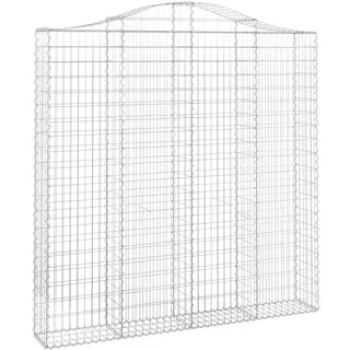vidaXL Gabione mit Hochbogen 200x30x200/220 cm Verzinktes Eisen - Silber