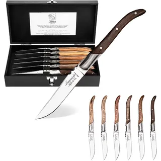 Laguiole Style de Vie Steakmesser Luxury Line, 6-teilig, Gemischtes Holz
