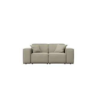 Kaiser Möbel Gartensofa Gartenmöbel Malibu 2 Sitzer Stoff Odyssey Dunkelbeige , Holz , 186x73x88 cm , Gartenmöbel, Loungemöbel, Gartensofas & Loungesofas