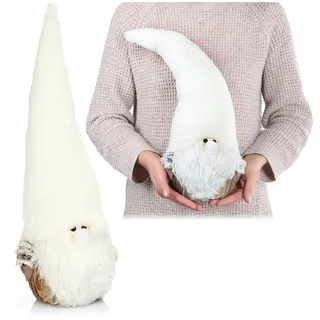 COM-FOUR com-four® Weihnachts-Wichtel für die Weihnachtsdeko - skandinavische Figur als Dekoartikel - schwedischer Gnom-Aufsteller als Tischdeko - Sammlerfigur - Santa Claus mit Rinde