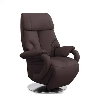 Cavadore Fernsehsessel Istanbul Leder 80 x 115 x 79 cm Braun mit Kopfteil