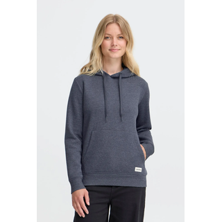 Kapuzenpullover OXMO "Hoodie OXKaren", Damen, Gr. XXL, blau (total eclipse melange), Obermaterial: 80% Baumwolle CO. 20% Polyester PES., Pullover Kapuzenpullover