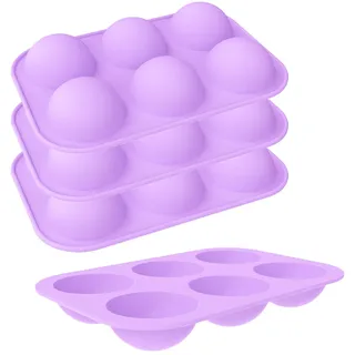 Silikonform Kugel 4 Stück, 6 Mulden Schokolade Kugelform Backform Silikonform Rund für die Herstellung von Kuchen, Gelee, Dome-Mousse