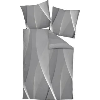 Janine Interlock-Jersey Bettwäsche 135X200,80x80 2 teilig Carmen S 55115-08-500 grau taupe - Grau, Taupe