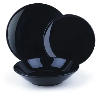 Color Life Geschirr 18 tlg. Set schwarz