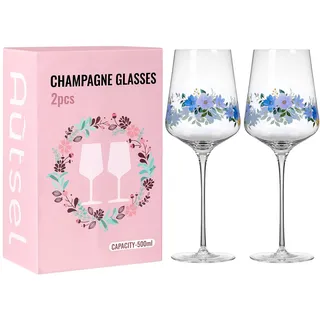Autsel Weingläser Set 2Er (500 Ml) • Geschenke für Frauen • Kratzfeste Weingläser • Weinglas Personalisiert • Zeitlose Gläser für Weißwein • Personalisierte Geschenke