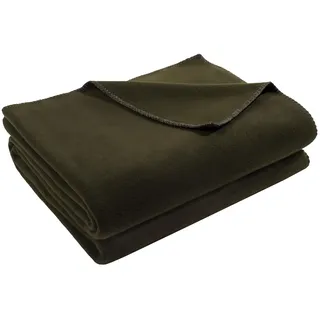 Zoeppritz Soft-Fleece Decke mit Cashmere Handfeel - 110 x 160 cm - Oeko-TEX 100 - Made in Italy - 690 Bottle Green