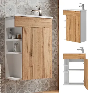 Vicco Waschbeckenunterschrank 2 Teile 50 x 70 x 25 cm Braun