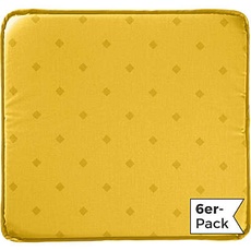 Erwin Müller abwaschbares Stuhlkissen Neuss im 6er-Pack, gelb, 38x41 cm