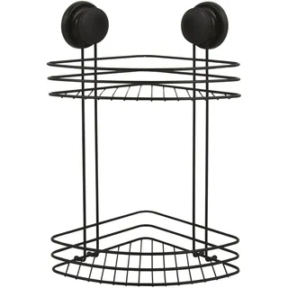 MSV Duschregal Eck Duschkorb Badezimmer ohne Bohren mit Saugnäpfen Stahl Verchromt 31,5x31,5x40cm