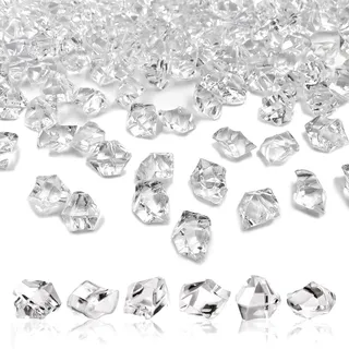 Nurila 200 Stück Glassteine Deko Steine, 14 * 11mm Dekosteine für Vasen, Kristall Deko Diamantene Hochzeit für Vase Füller, Tabelle streuen, Party Gunst, Hochzeit Dekoration, Acryl Kristallsteine