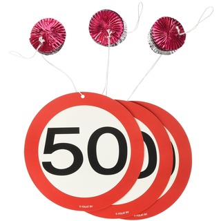 3er Set Rotorspirale 50. Geburtstag, Girlande, Verkehrsschild 05133