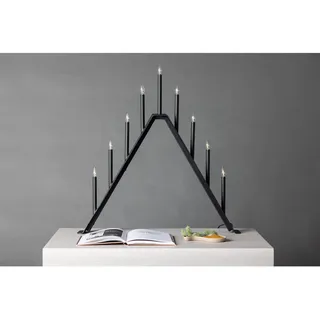 P & B Adventskerzenhalter , Schwarz , Metall, Kunststoff , 64x64x7 cm , Dekoration, Weihnachtsdekoration, Adventskränze