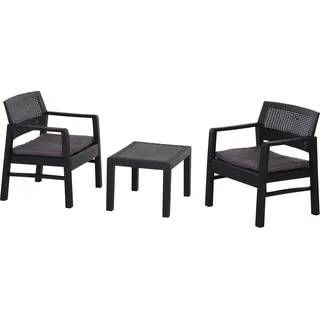 Progarden Balkonset Kraka 3-teilig Anthrazit