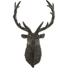 Jolipa Cerf Kopf aus Aluminium, Schwarz