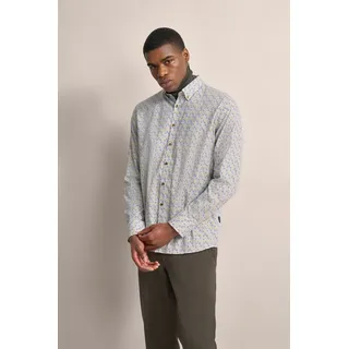 bugatti Langarmhemd mit Button-Down-Kragen, oliv