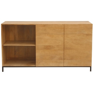 Sideboard Industrie-Stil Mangoholz und Metall YPSTER