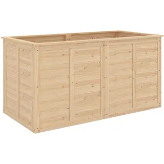 Outsunny Hochbeet Tannenholz Naturholz , Naturfarben , Holz , 77x77x152 cm , Gartenzubehör, Hochbeete