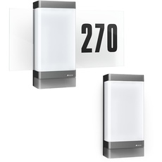 Steinel Bundle LED Hausnummernleuchte L 270 Digi SC LED Außenwandleuchte L 271 Digi C, 180° Bewegungsmelder, smarte Bluetooth Wandleuchte, bedienbar per App