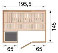 Bild von Bergen 1 - 45 mm Massivholztür u. Glaseinsatz 7,5 kW OS