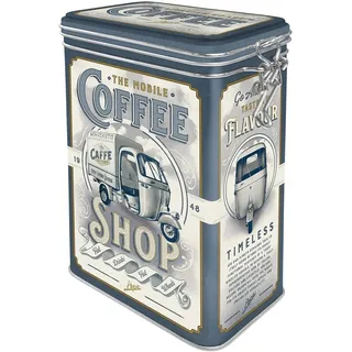Nostalgic-Art Retro Kaffeedose, 1,3 l, Ape – Coffee Shop – Geschenk-Idee für Italien-Fans, Blech-Dose mit Aromadeckel, Vintage Design
