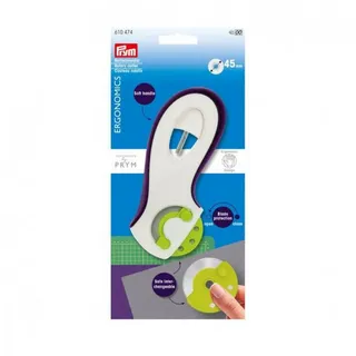 Prym Ergonomics Rollschneider, Kunststoff, pflaumenblau, weiß, 45 mm