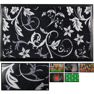 LucaHome Orlando Fußmatte aus Gummi und PVC, rutschfest, sehr saugfähig, 40 x 70 cm, Gummi und PVC, für Außen- und Innenbereich